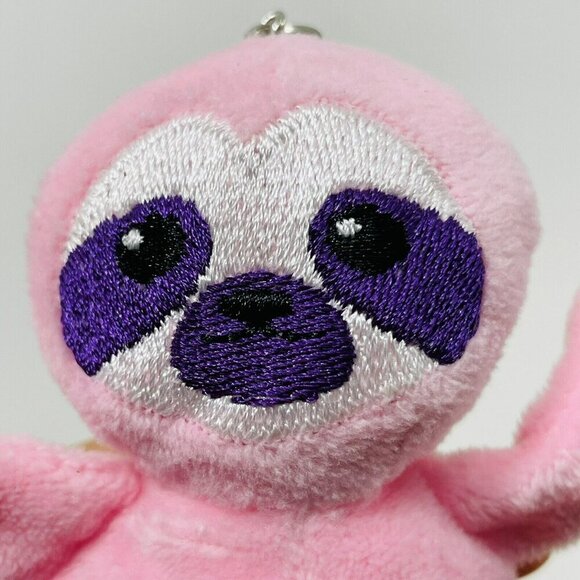 Battat Sloth Plush Doll Toy Figure Keyring Keychain Chain Women Pink Hang Small - Picture 7 of 10